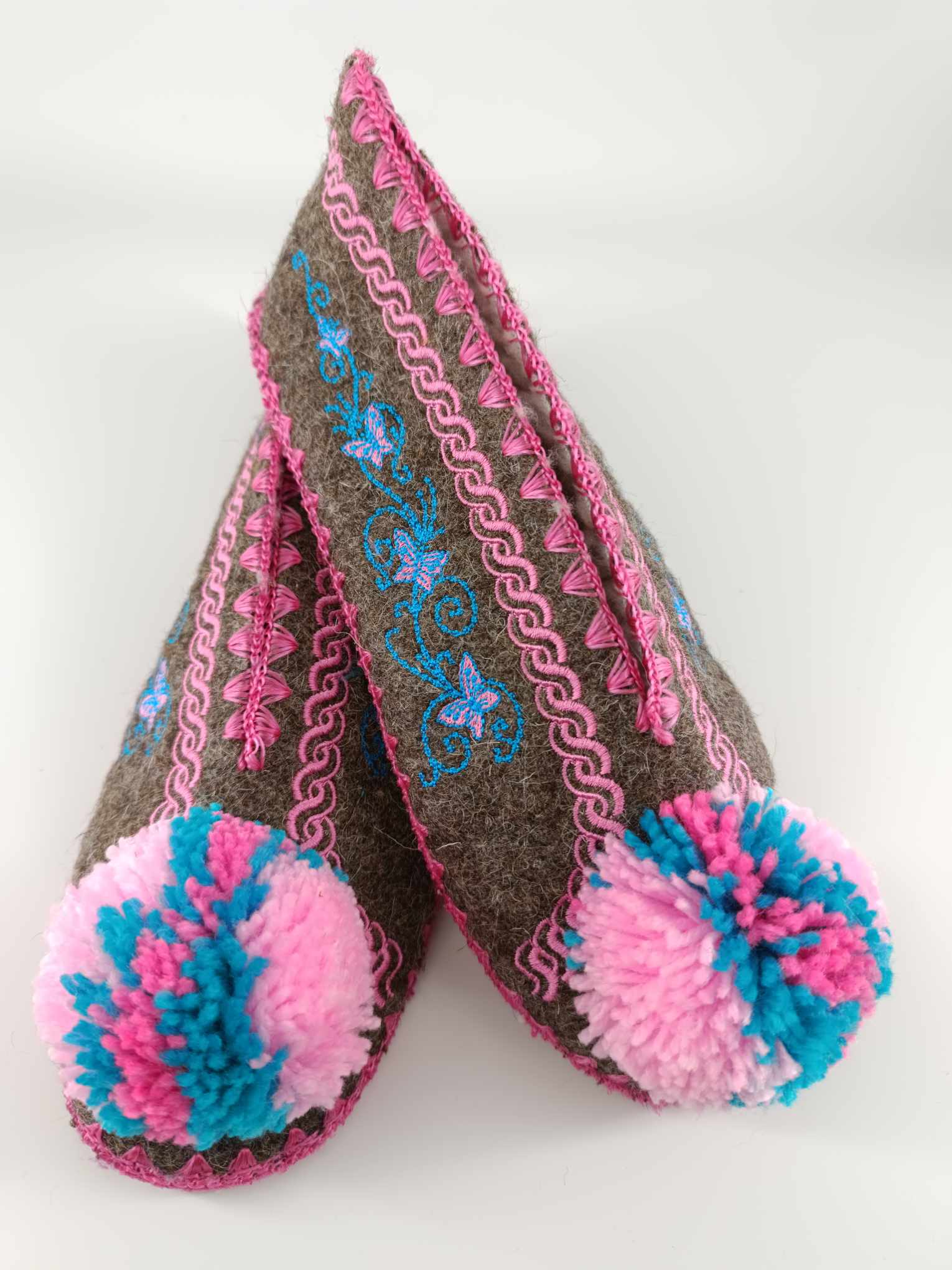 Pink wool slippers hot sale